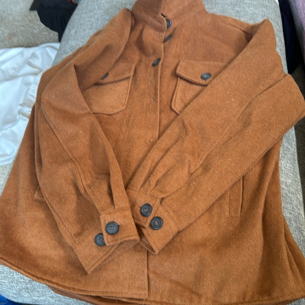 NWT Thread & Supply Copper Brown Utility Button Down Jacket, Size Small - Picture 8 of 9